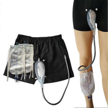 (XL) 1 Set Incontinence Underwear with Urine Collector Bags Anti-leak Incontinence Men Underwear