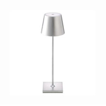 (Silver) Reading Lamp Cordless For Bar Restaurant Decor Aluminium Acrylic Creative Multicolor 38 X 10 Cm Eye Care Led Light