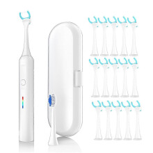 (White) Electric Flosser 50 Replacement Heads - Vibration Flosser, Rechargeable, Tongue Scraper/Cleaner, Power Flosser Black