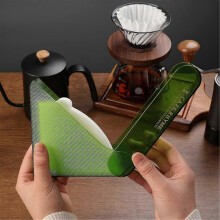 Black Hand-Brewed Coffee Filter Paper Storage Box Fan-Shaped Filter Paper Box Filter Paper Dust-Proof Storage Holder