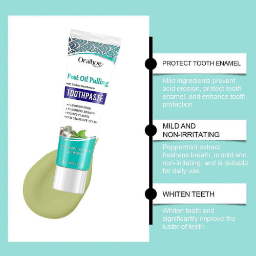 Post Oil Pulling Toothpaste, Coco-Mint Jasmine Whitening Toothpaste, Fresh Breath & Brightens Teeth & Protects Enamel 1
