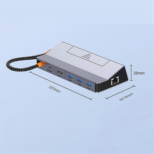 Suitable for Game Console Base Six-In-One Multi-Function Docking Station with Network Port USB 4K60HZ 1