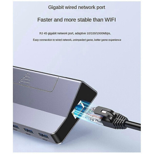 Suitable for Game Console Base Six-In-One Multi-Function Docking Station with Network Port USB 4K60HZ 2