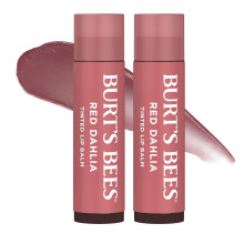 Burt's Bees Lip Tint Balm with Long Lasting 2 in 1 Duo Tinted Balm Formula, (Fiery Red Dahlia) (2-Pack)