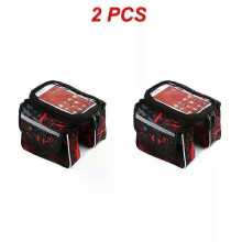 (Red 2pcs) 1~5PCS 2022 New Bicycle Bag Multicolor Top Tube Bag Touch Screen Phone Bag Mini Shockproof Saddle Bag Braided Ribbon Riding