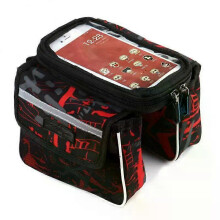 (Red 1pc) 1~5PCS 2022 New Bicycle Bag Multicolor Top Tube Bag Touch Screen Phone Bag Mini Shockproof Saddle Bag Braided Ribbon Riding