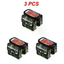 (Green 3pcs) 1~5PCS 2022 New Bicycle Bag Multicolor Top Tube Bag Touch Screen Phone Bag Mini Shockproof Saddle Bag Braided Ribbon Riding