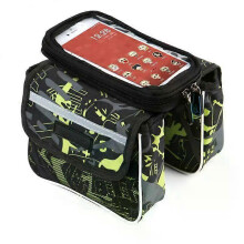 (Green 1pc) 1~5PCS 2022 New Bicycle Bag Multicolor Top Tube Bag Touch Screen Phone Bag Mini Shockproof Saddle Bag Braided Ribbon Riding