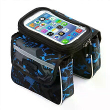 (Blue 1pc) 1~5PCS 2022 New Bicycle Bag Multicolor Top Tube Bag Touch Screen Phone Bag Mini Shockproof Saddle Bag Braided Ribbon Riding