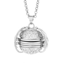 (Silver) Birthday Gifts For Women Multi-Layer Photo Box, Photo Album Necklace, 4-Layer Openable Pendant, Diy Memory Photo Album Box Necklace