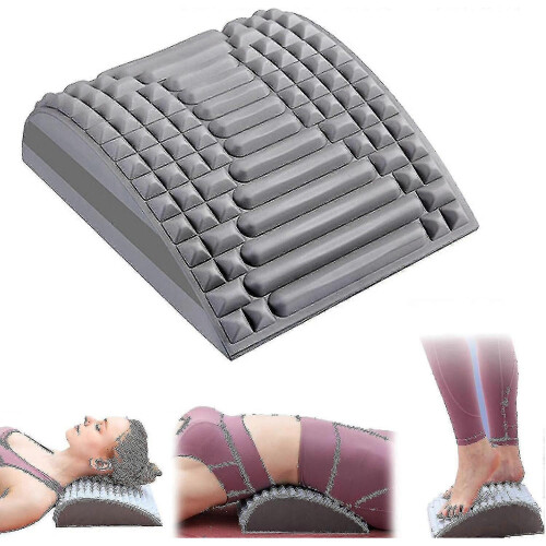 (Grey) Neck & Back Stretcher Refresh, Back Neck Cracker For Lower Back Pain Relief, Multi-level Adjustable Spine Board For Herniated Disc, Sciatica