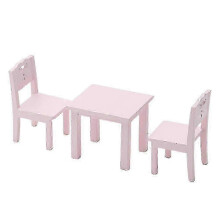 (Pink) 3-piece Children's Table And Chair Simulator Furniture