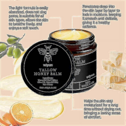 (2pcs) Organic Grass-Fed Beef Tallow Balm with Raw Honey A 1