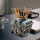 (B) Pen Holder with V8 Engine Unique Desk Organizer Pen Pencil Table trim designed 4