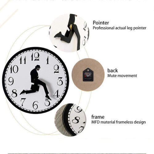 (Coffee) Walks Clock, Silly Walk Wall Clock, A Interesting Wall Clock for Bedroom Kitchen Living Room 1