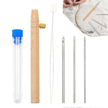 Set of 5 Adjustable Punch Needles - Embroidery Tools with Storage Tube,zxl