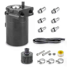 (Black) 300ml Baffled Aluminum Oil Catch Can Reservoir for Tank / Oil for Tank with Filt,zxl