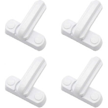 4-pack Sash Jammer Window Lock White Metal Security Latch Door Home Security Replacement Parts [xc]