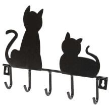 Creative Iron Hook Door Back Porch Key Hook Clothes Shoes Hat Hook Cat-shaped Design Wall Hook, 20*4*15cma