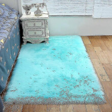 Soft Area Rug Sheepskin Fluffy Faux Fur Rug Home Mat Rug 40x60cm(size, Color :90x180cm- Light Blue)