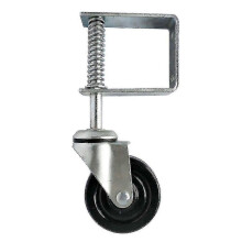4 "Heavy Duty Rubber Mute Spring Door Wheel Caster Spring Door Roller Slider (Silver)
