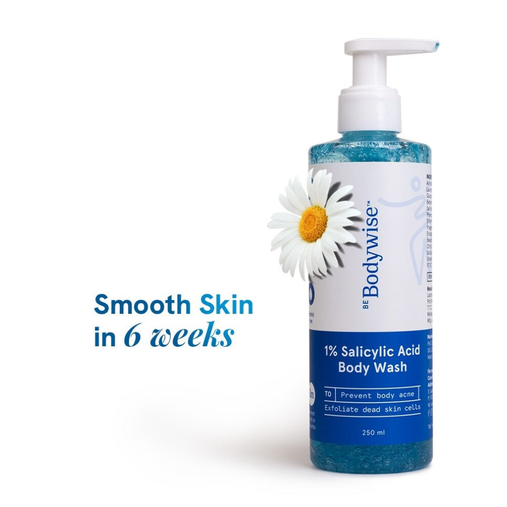 Be Bodywise 1% Salicylic Acid Body Wash Shower Gel | Deep Cleansing & Refreshing Body Cleanser - 250ml