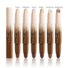 6pcs Dual-Ended 2-in-1 Cream Contour & Highlighter Stick Waterproof, Long-Lasting for Face & Body Makeup, Suitable for All Skin Tones