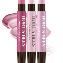 Burt's Bees Lip Shimmer Pink Collection, Tinted Lip Balm Stick, 3 Shades; Value Pack, 3 Tubes x 0.09 Oz (Pink Multi)