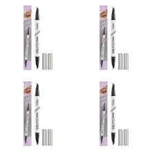 30 Curved Eyebrow Pencil, Waterproof 2 in 1 Eyebrow Pen with 2 Tips, Vivid Microblading Brow Pencils for Women, Last All Day Makeup, 4 Colors