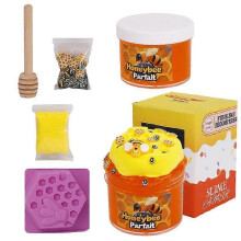 Honeybee Parfait Slime Kit for Kids, DIY Crystal Slime Making Set with Honey Texture, Stress Relief Slime Toy with Accessories for Boys & Girls