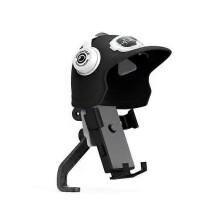 (Black) Motorcycle Phone Holder Waterproof Sunshade Bike Phone Clamp for Rear View Mirror, Suitable for 4.7-7.2 inch Smart Phones