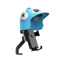(Blue) Motorcycle Phone Holder Waterproof Sunshade Bike Phone Clamp for Rear View Mirror, Suitable for 4.7-7.2 inch Smart Phones