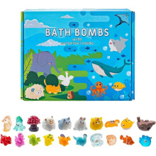20Pcs Kids Bath Bombs with Surprise Toys Inside, Natural Scented Kids Bath Bombs Gift Set, Gentle Organic Kids Bath Fizzers with Toys, Fun Bath Gift S