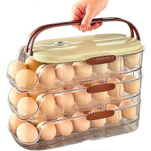 (3layer) Egg Dispenser for Refrigerator, Rolling Egg Organizer, Stackable BPA-Free Egg Container Holds, Fresh Egg Holder for Countertop Storage