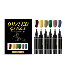 (F) 6 Colors Nail Polish Pens Set, 3 in 1 Nail Polish Pens Quick Dry, Gel Polish Pens, Nail Polish Gel Pen for Women, Nails Pens for Nails Art DIY