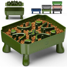 Slow Feeder Dog Bowl, 2-in-1 Raised Dog Bowl with Anti-Choking Maze Puzzle, Small & Medium Breeds, Interactive Pet Feeder to Slow Eating, Reduce Bored