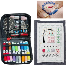 Embroidery Stitch Book, DIY Stitch Books on Linen Fabric, Contains Multiple Sewing Tools, Comprehensive Guide with Various Patterns, Portable Stitchin