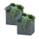 Strata 2 Large Square Brick Effect Planter Ash Grey Slate Plastic 38cm 1