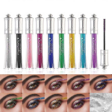 Glitter Mascara, 9 Colours Glitter Mascara, Diamond Shimmer Volume Mascara, Smudge-proof Shimmer Eyelash Makeup, Glitter Eye Makeup for Holiday Party