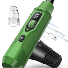 (green) 7-Speed Pet Nail Grinder with Light  Heavy Duty, Whisper Quiet Nail Trimmer for Dogs, Cats, Birds & Small Animals  Single-Handed Operation