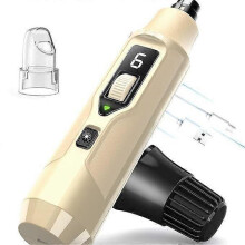 (beige) 7-Speed Pet Nail Grinder with Light  Heavy Duty, Whisper Quiet Nail Trimmer for Dogs, Cats, Birds & Small Animals  Single-Handed Operation