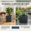 Strata Large Square Brick Effect Planter Ash Grey Slate Plastic 38cm 4