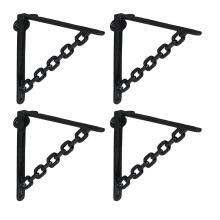 Regalträger, Kettendesign, Gusseisen, 4er-Set