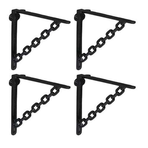 Regalträger, Kettendesign, Gusseisen, 4er-Set