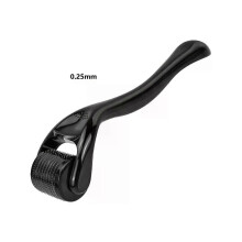 (0.25mm all black) Derma Roller for Facial Body Hair Growth,540 Needles, Micro Face Roll Tool, Skin Beard, 0.2mm, 0.25mm, 0.3mm