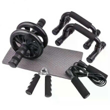 (Style B) New Ab Roller&Jump Rope No Noise Abdominal Wheel Ab Roller with Mat For Arm Waist Leg Exercise Gym