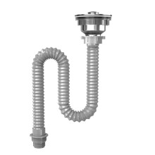Abflussrohr für Spülbecken aus Stahl, stabil, rostfrei, für-75cm