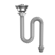 Abflussrohr für Küchenspüle aus Stahl mit präventiven-50cm