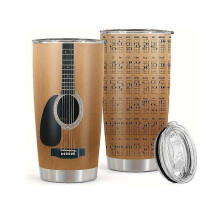 Grishay Musicmate Tumbler, 20oz Guitar Coffee Tumbler, Guitar Gifts for Men