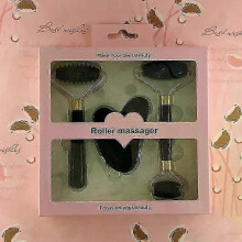 (Black) 3pcs Set Resin Roller Massager for Face Body Gua Sha Face Care Beauty Health Massage Tool Roller Facial Massager Not Jade Stone 25-26